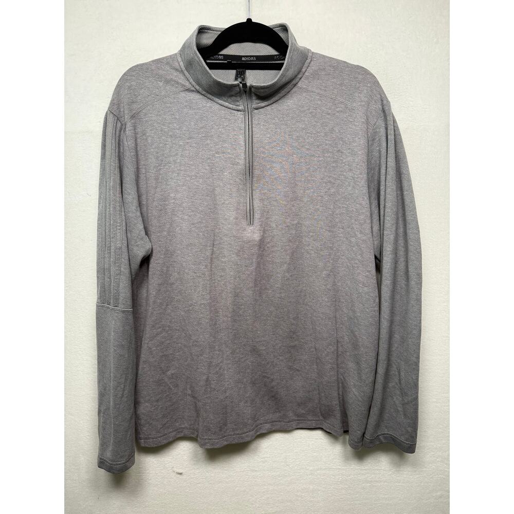 Adidas 3-Stripe 1/4 Zip Layering Men's Golf Pullover, Size Large, Gray